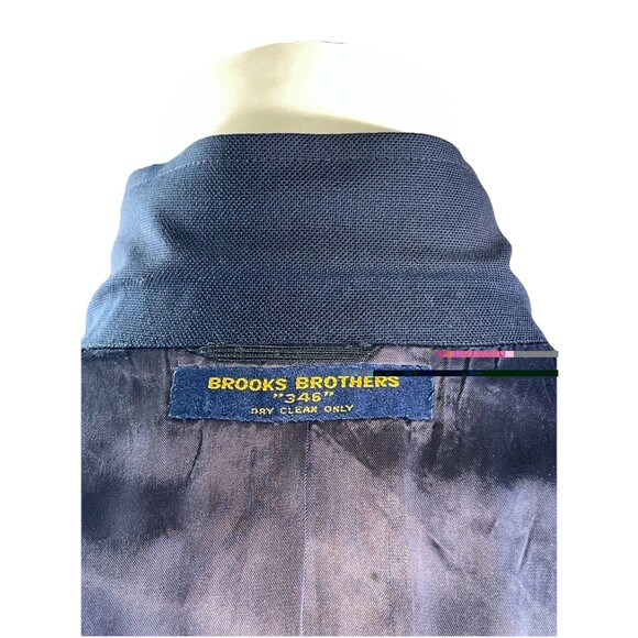 Vtg Brooks Brothers 346 Mens Blazer Jacket 39R Navy Wool Gold Buttons Half Lined - Picture 9 of 14